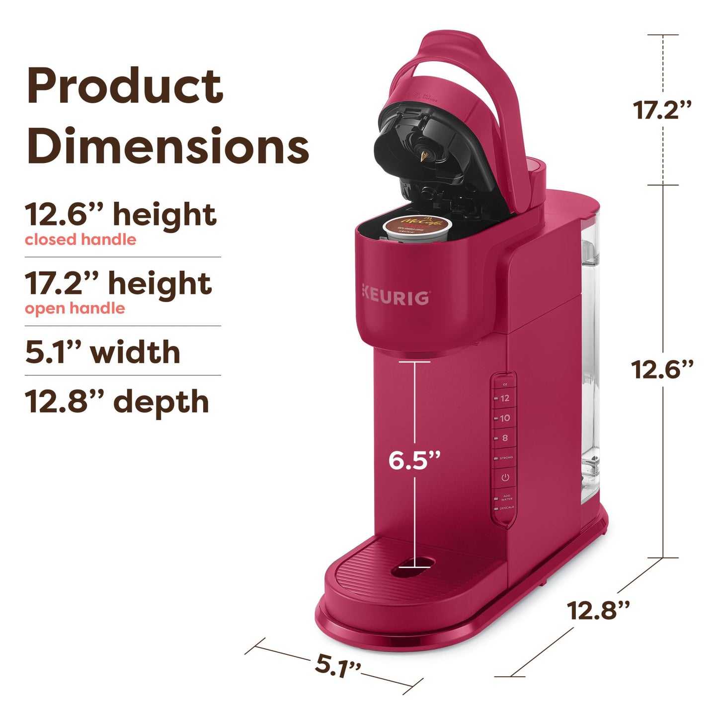 Keurig K-Express Single Serve K-Cup Pod Coffee Maker, 3 Brew Sizes, Strong Button Feature, 42oz Removable Reservoir, Island Berry