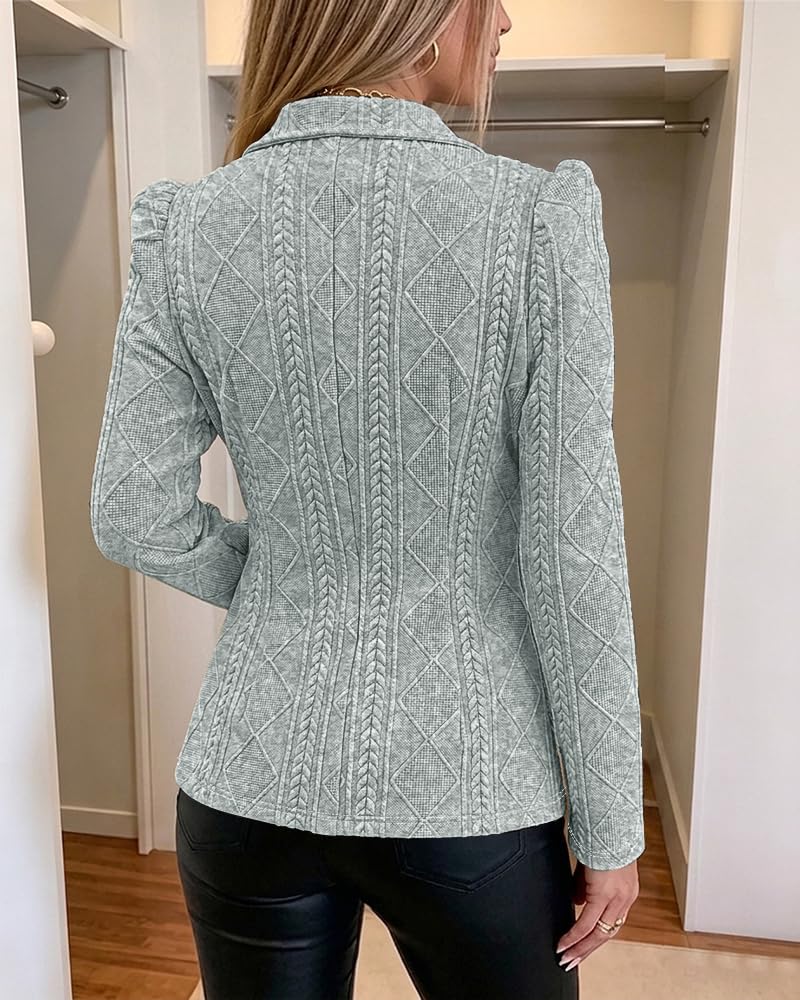 CHICME Women's Argyle Knit Blazer