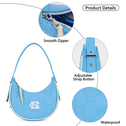 NCAA Crescent Shoulder Bag for Women, Half Moon Clutch Purses for Birthday/Graduation Gifts