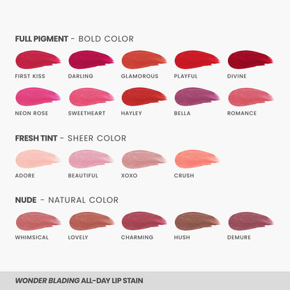 Wonderskin Wonder Blading All Day Lip Stain Peel Off Masque - Long Lasting, Waterproof and Transfer Proof Nude Lip Tint, Matte Finish Peel Off Makeup (Adore Masque)