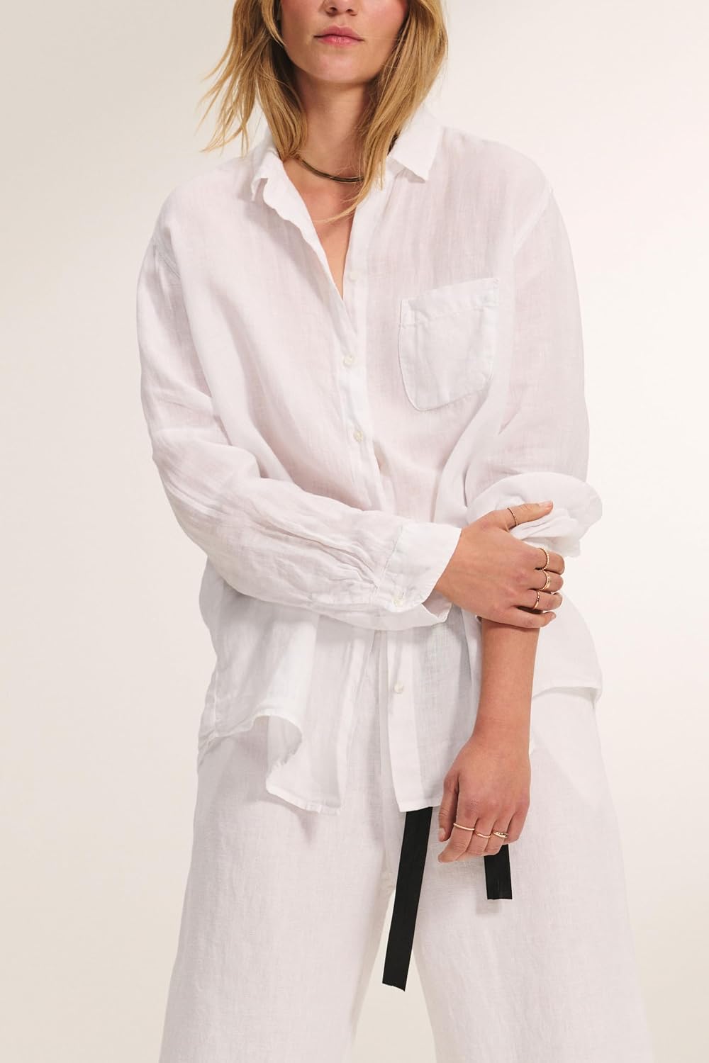 Velvet by Graham & Spencer Women's Mulholland by Jenny Graham Woven Linen Button Down