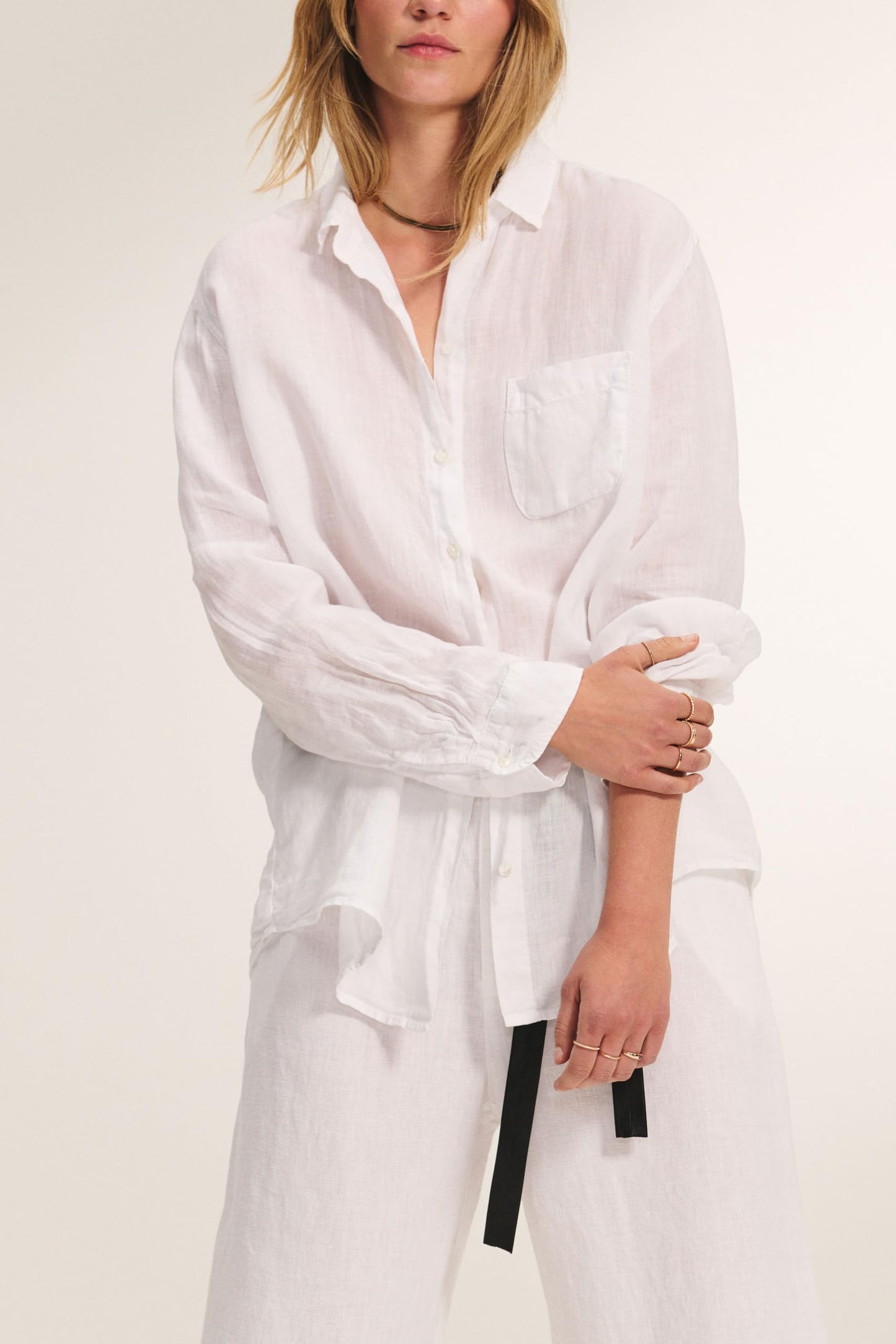Velvet by Graham & Spencer Women's Mulholland by Jenny Graham Woven Linen Button Down
