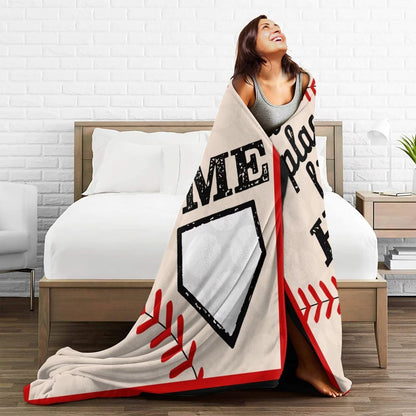 Baseball Throw Blanket Soft Flannel Blankets for Bed Couch Plush Cozy Blanket for Men Women Unisex Adults Micro Fleece Throws Unique Design 50''*40''