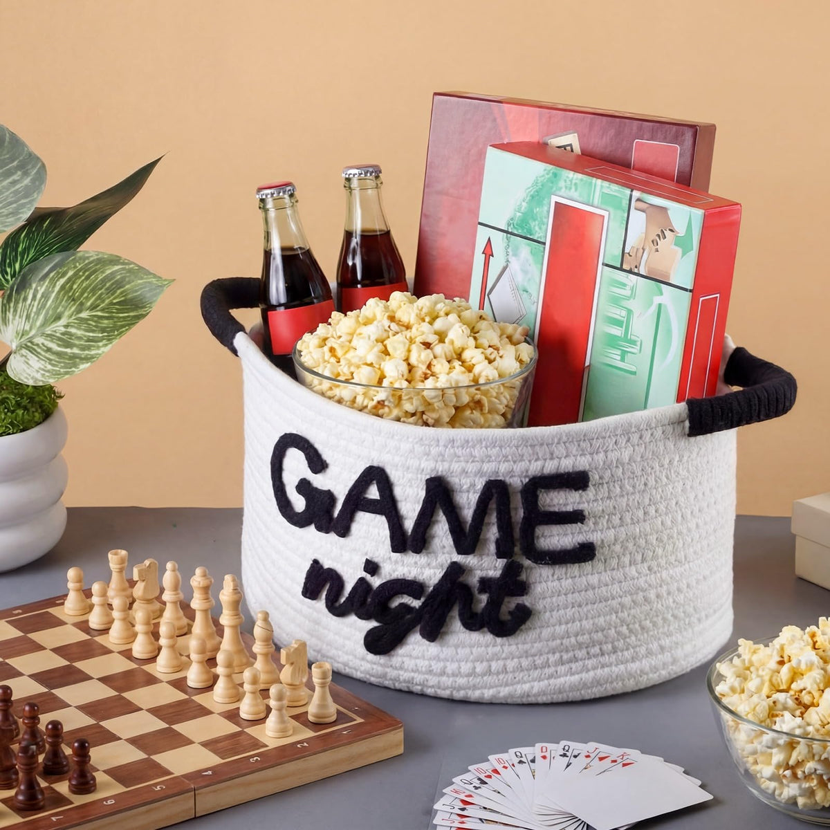 Yungyan Halloween Movie Night Supplies Snack Tray, Orange Gift Basket
