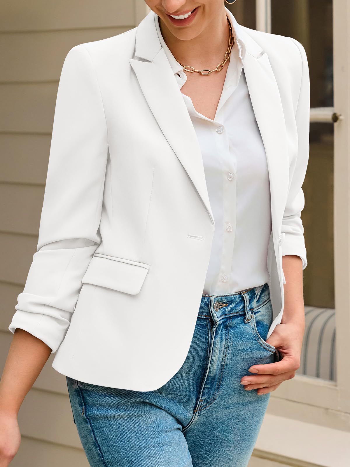 huatandis Women's Business Casual Blazer