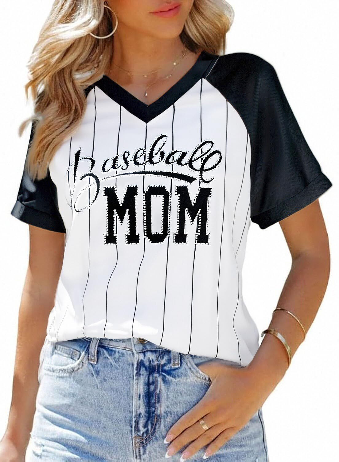 Baseball Shirt Women Baseball Mom Shirts Baseball Game Day Top