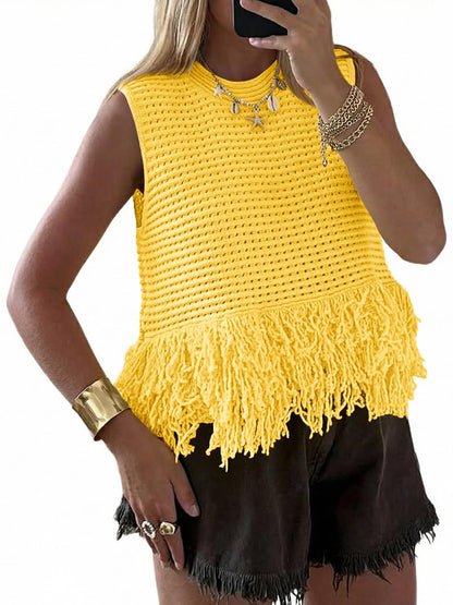 Saodimallsu Womens Crochet Crop Tank Top