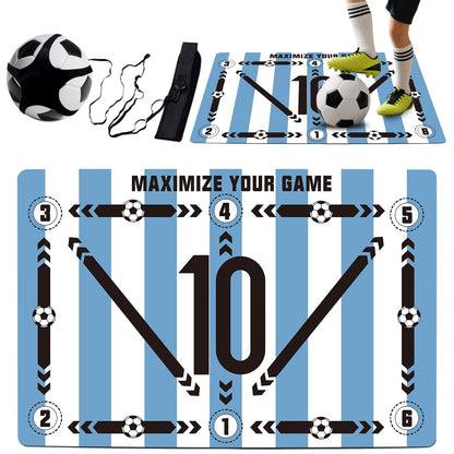 Soccer training mat,Soccer training equipment accessories for All Ages to Improve Speed Strength Agility and Coordination,Anti-Slip/Silent Mat