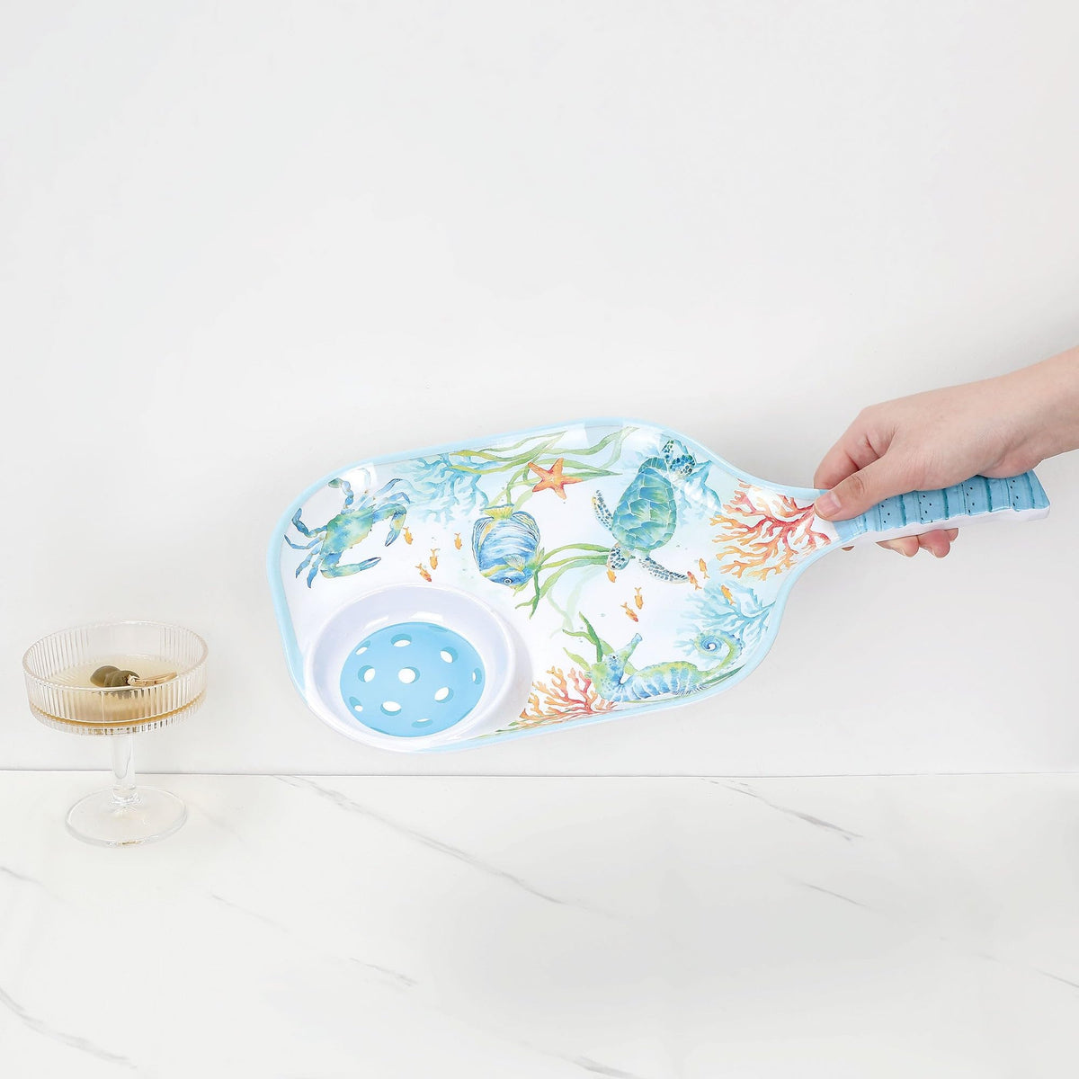 UPware Lovely Lemon Melamine Chip and Dip Snack Tray