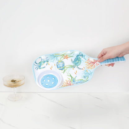 UPware Lovely Lemon Melamine Chip and Dip Snack Tray