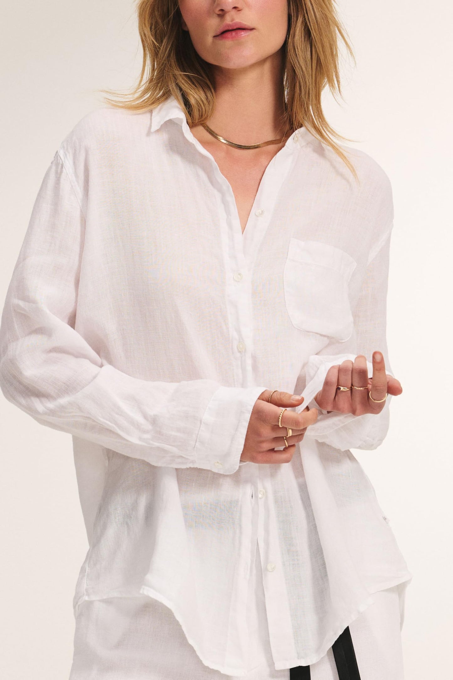 Velvet by Graham & Spencer Women's Mulholland by Jenny Graham Woven Linen Button Down