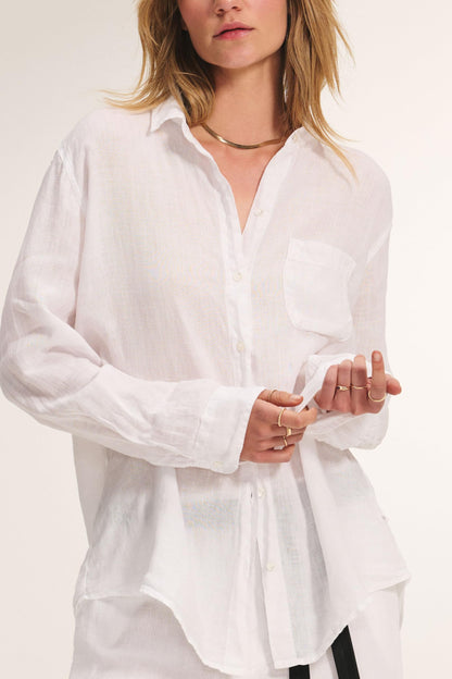 Velvet by Graham & Spencer Women's Mulholland by Jenny Graham Woven Linen Button Down