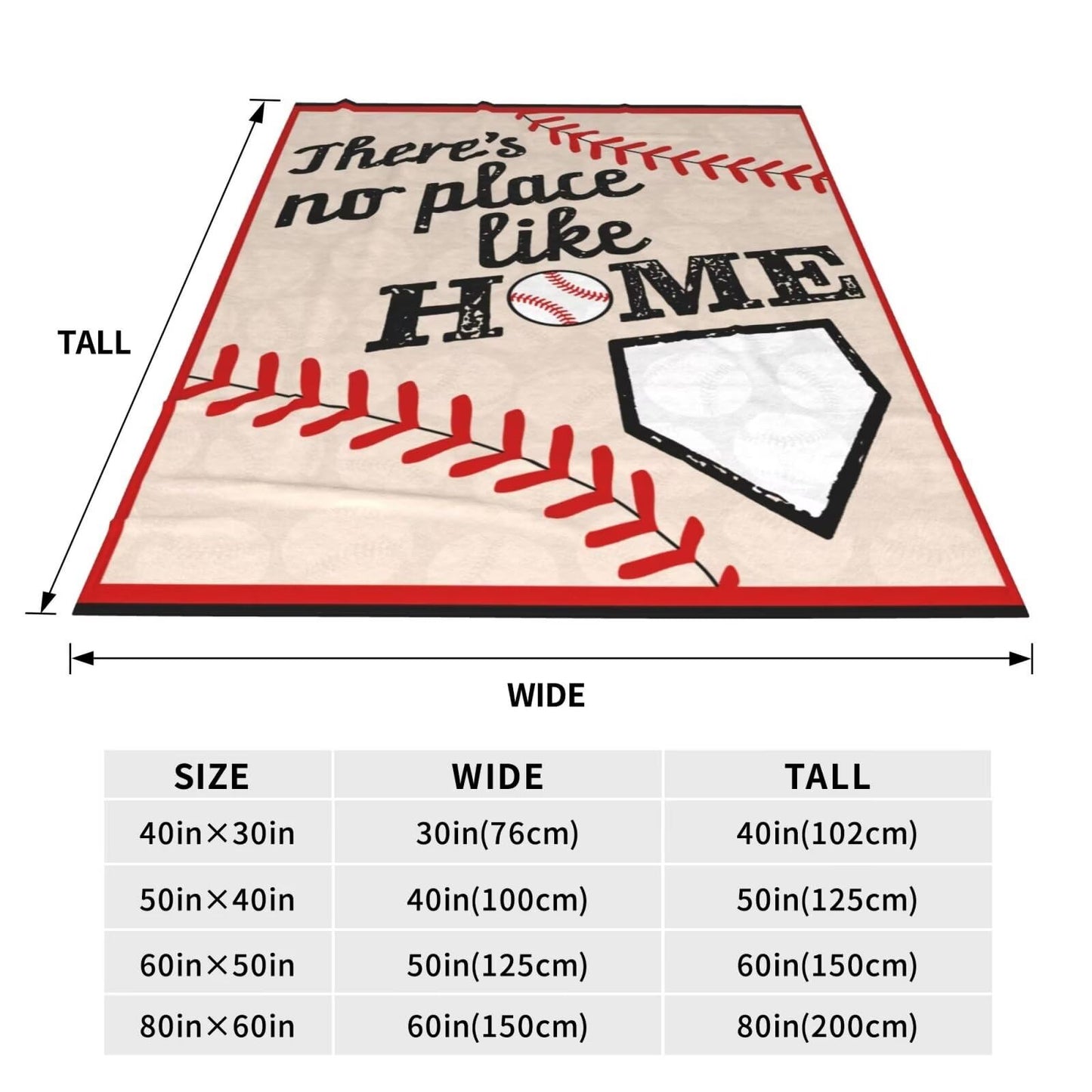 Baseball Throw Blanket Soft Flannel Blankets for Bed Couch Plush Cozy Blanket for Men Women Unisex Adults Micro Fleece Throws Unique Design 50''*40''