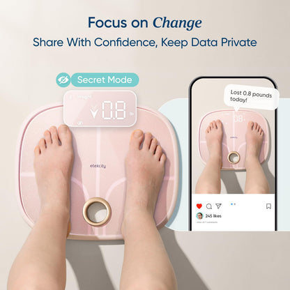 Etekcity Upgraded Smart Scale for Body Weight, FSA&HSA Eligible, Bathroom Digital Scale with BMI, Body Fat, Muscle Mass, 13 Metrics with a Large Display, Support Offline Mode and Apps Connection