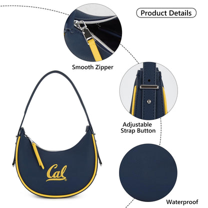 NCAA Crescent Shoulder Bag for Women, Half Moon Clutch Purses for Birthday/Graduation Gifts