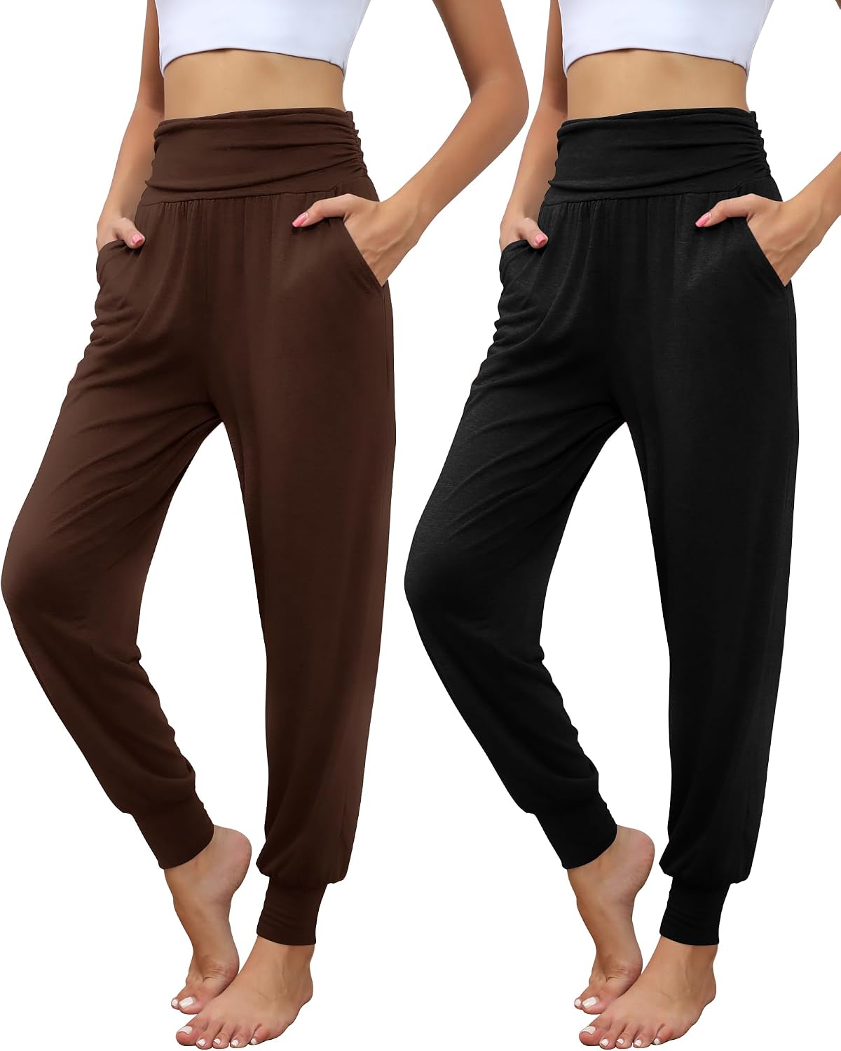 Locoowai 2 Pack Women's Yoga Sweatpants with Pockets