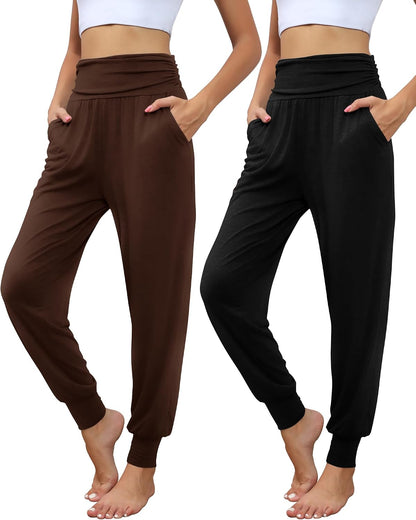 Locoowai 2 Pack Women's Yoga Sweatpants with Pockets