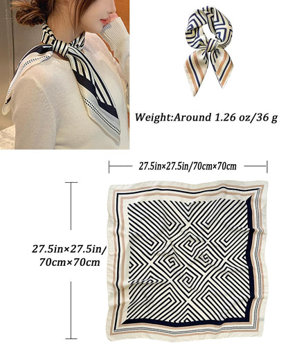 Saiusloa Neck Scarf For Womens Silky Head Scarves Hair Bandanas Square Scarf Fashion Accessories lightweight