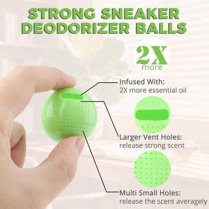Knixmax Shoe Deodorizer Balls Odor Eliminator for Sneakers 6 Pack Baseball