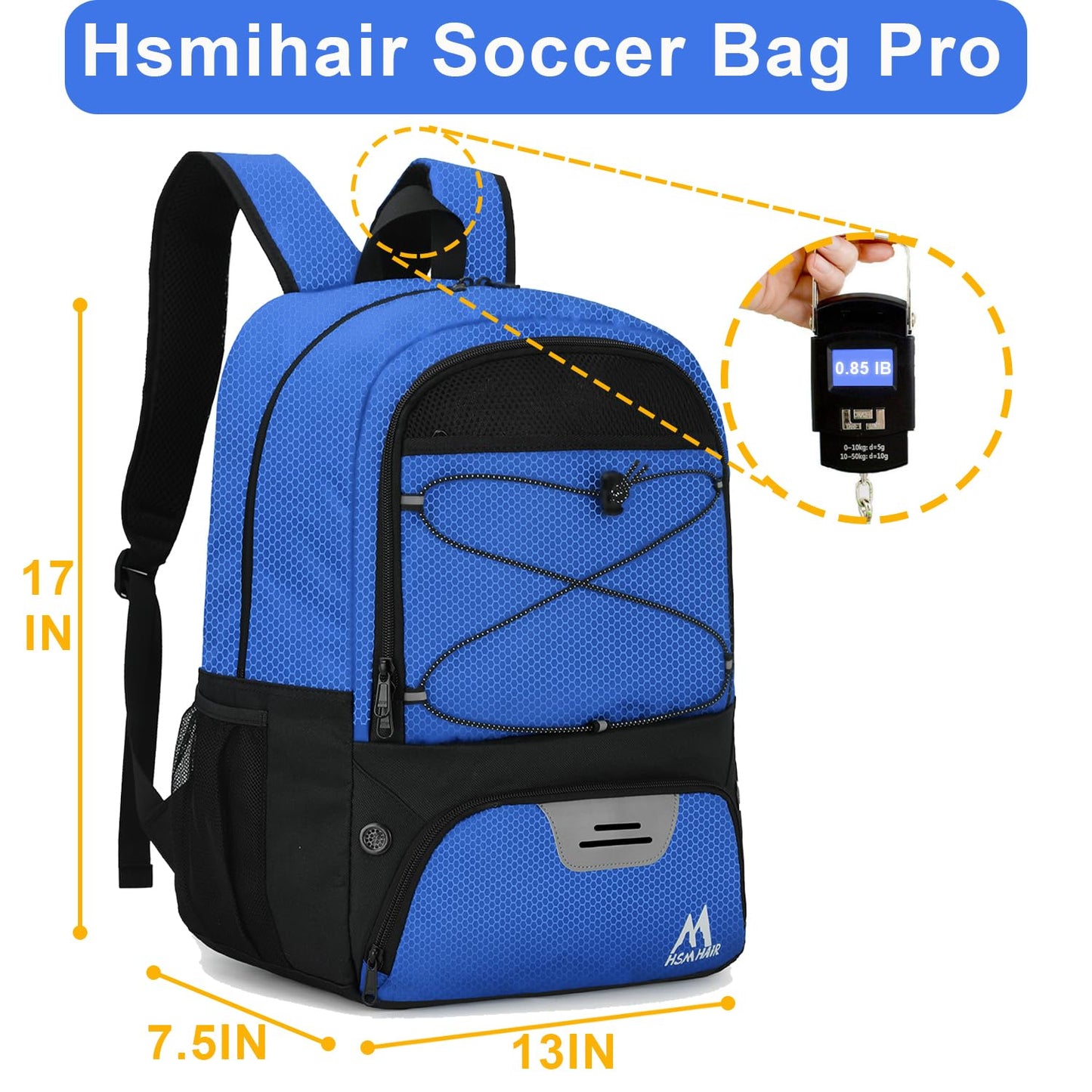 Hsmihair Soccer Bag,Youth Soccer Backpack with Ball and Cleat Compartment