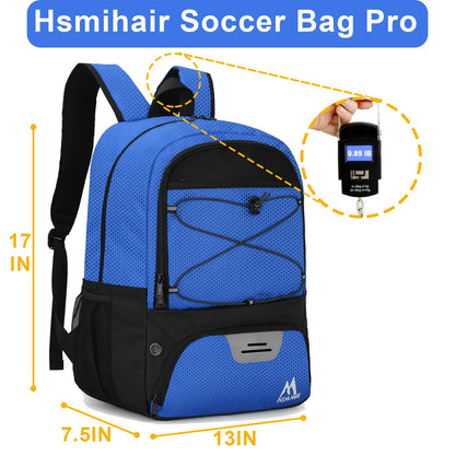 Hsmihair Soccer Bag,Youth Soccer Backpack with Ball and Cleat Compartment