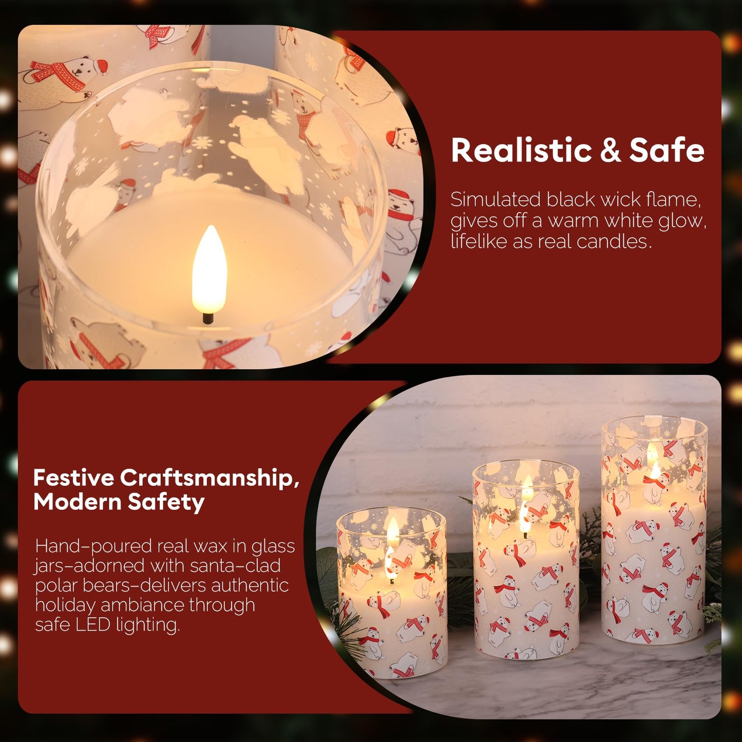 Eywamage Smoke Grey Glass Flameless Pillar Candles with Remote, Flickering LED Battery Candles Table Decor Set of 3