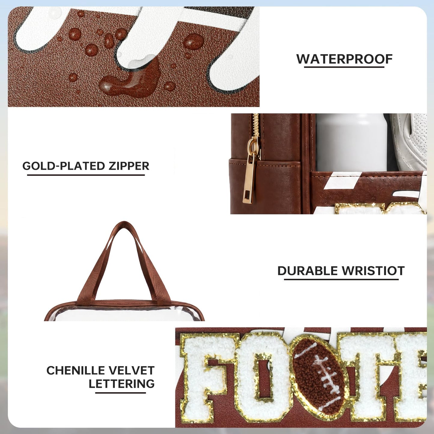 Baseball Mom Essentials Baseball Team Gifts Makeup Cosmetic Bag Clear Chenille Letter Zipper Pouch Stuff Sport Portable Travel Case