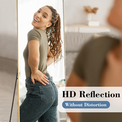 DUMOS 59"x16" Arched Full Length Mirror with Stand