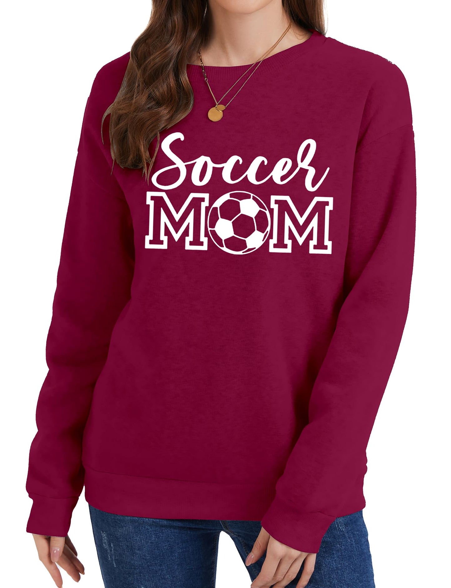 Womens Soccer Mom Sweatshirt Soccer Graphic Shirts Football Outfits