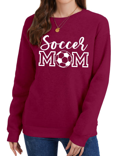 Womens Soccer Mom Sweatshirt Soccer Graphic Shirts Football Outfits