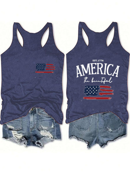 Women's 4th of July Outfits USA Shirt Memorial Day Red White and Blue Patriotic Shirts American Flag Graphic Tops