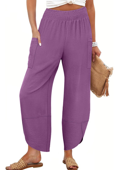 ANRABESS Womens Wide Leg Palazzo Capri Pants 2026 Summer Casual High Waisted Barrel Lounge Flowy Cropped Beach Work Trousers