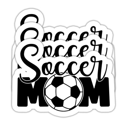 (3PCS) Soccer Mom Sticker - Waterproof Vinyl Decal for Books, Laptops, Tumblers, Water Bottles, Scrapbooks - Sport Stickers Gift for Mom, Mama - 3 x 2.3 Inch.