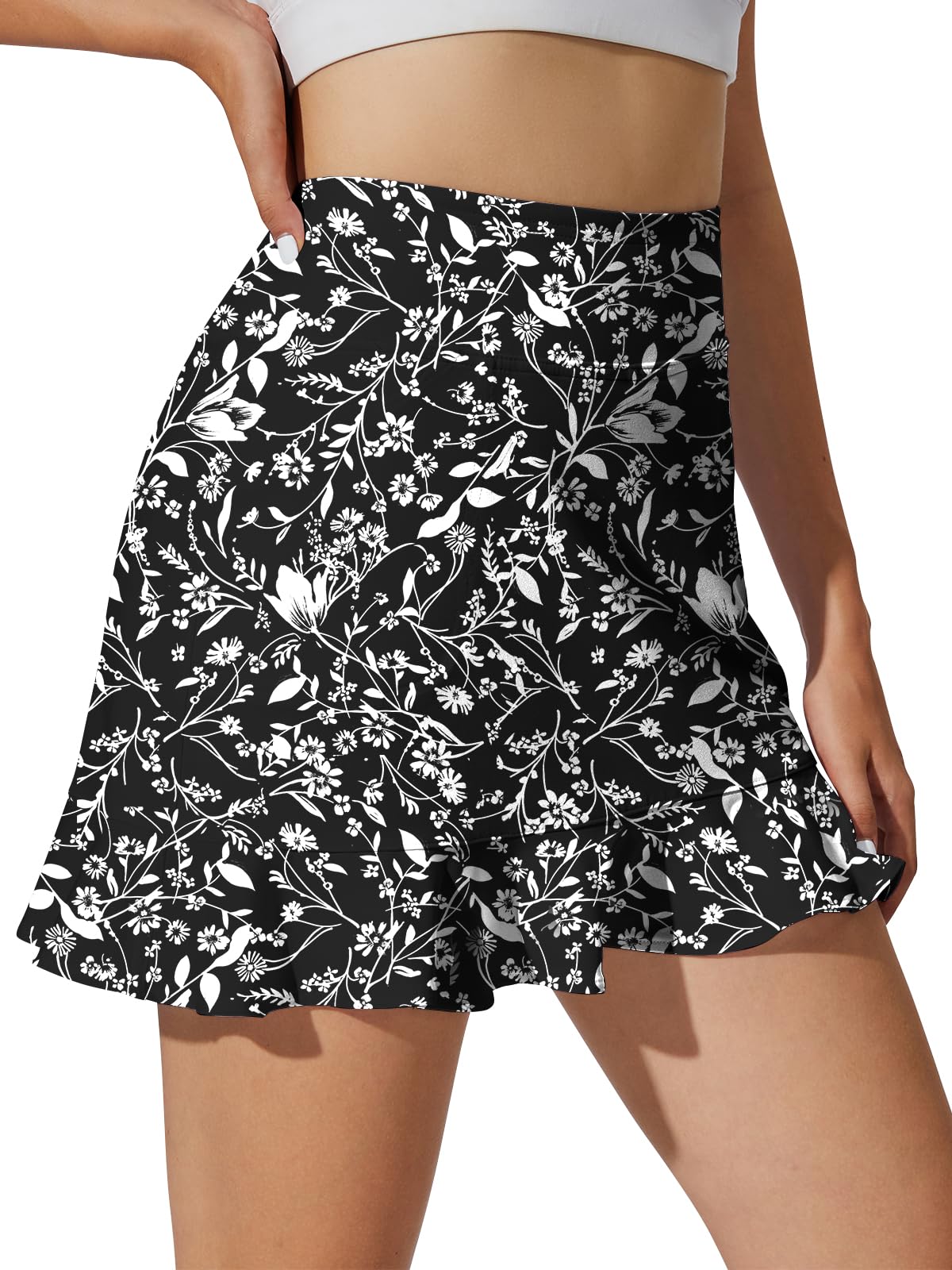M MOTEEPI 15" Golf Skorts for Women with 4 Pockets High Waisted Ruffle Athletic Tennis Casual Skirts Summer
