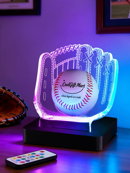 CoolGift Mart Light Up Baseball Glove Display Stand