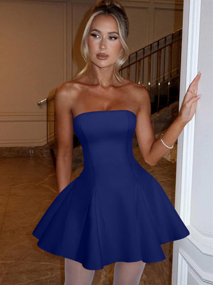 DAAWENXI Women's Strapless Mini Dress