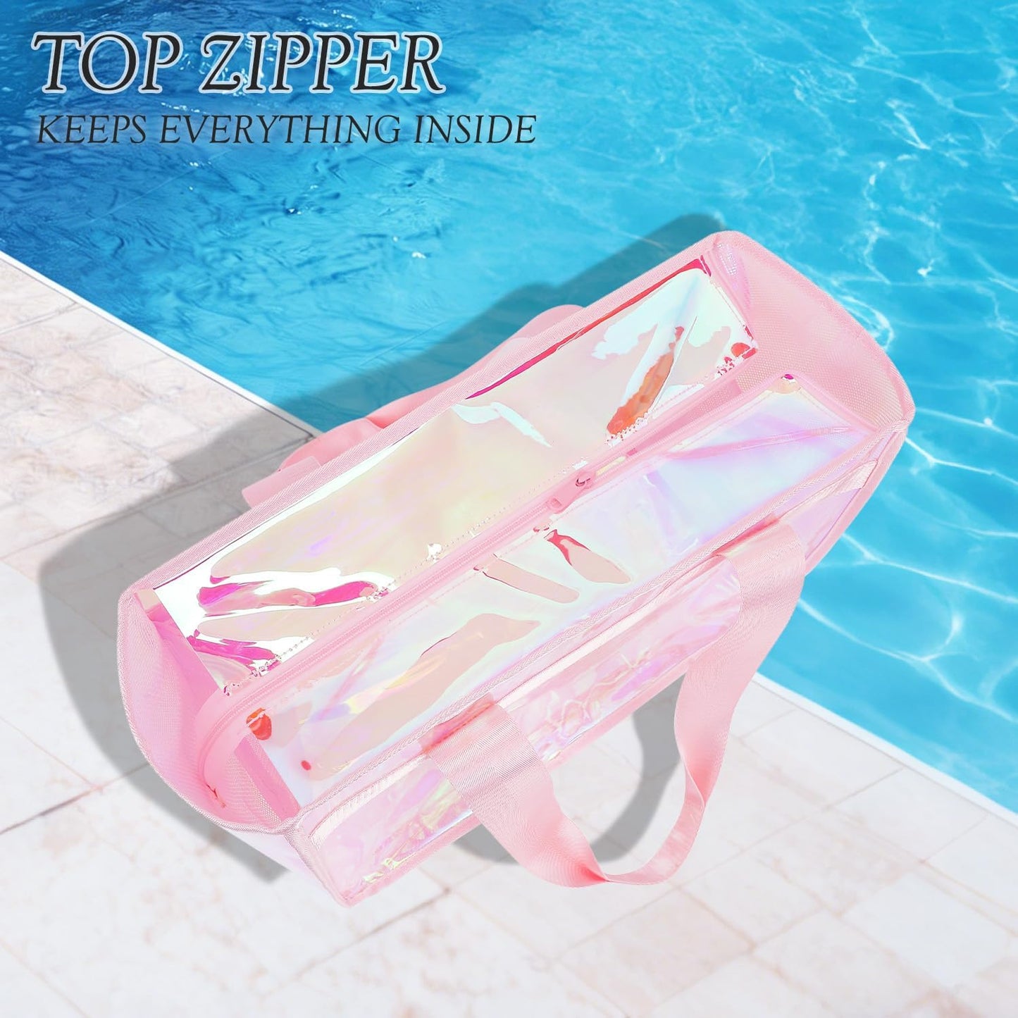 Fammart Iridescent Clear Beach Bags (Waterproof)