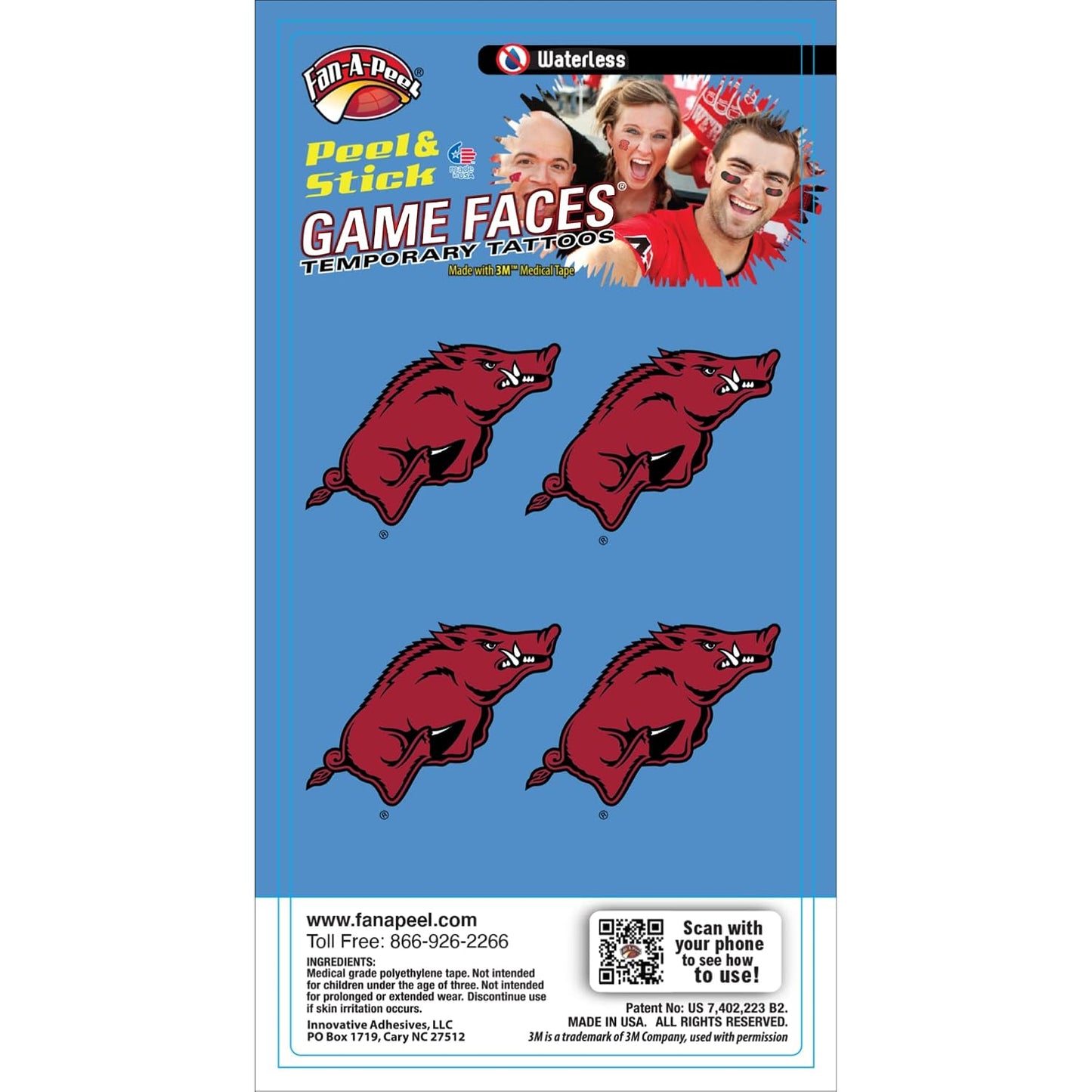Alabama Waterless Temporary Tattoos - Hypoallergenic Peel and Stick Waterproof Temporary Tattoos - Officially Licensed