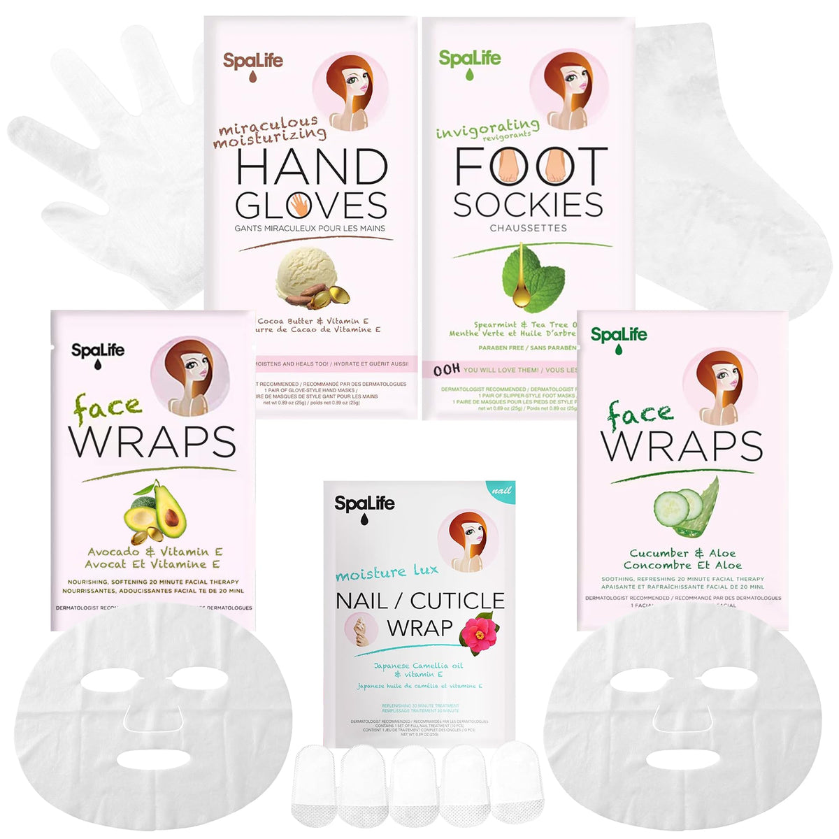 SpaLife Moisturizing Foot Sockies | Foot Mask for Dry Cracked Feet | Tea Tree Oil Softening Booties | Callus Remover Alternative | Self Care Gifts for Women | 8 Pack
