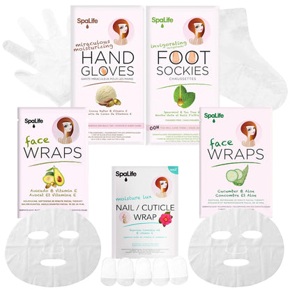 SpaLife Moisturizing Foot Sockies | Foot Mask for Dry Cracked Feet | Tea Tree Oil Softening Booties | Callus Remover Alternative | Self Care Gifts for Women | 8 Pack