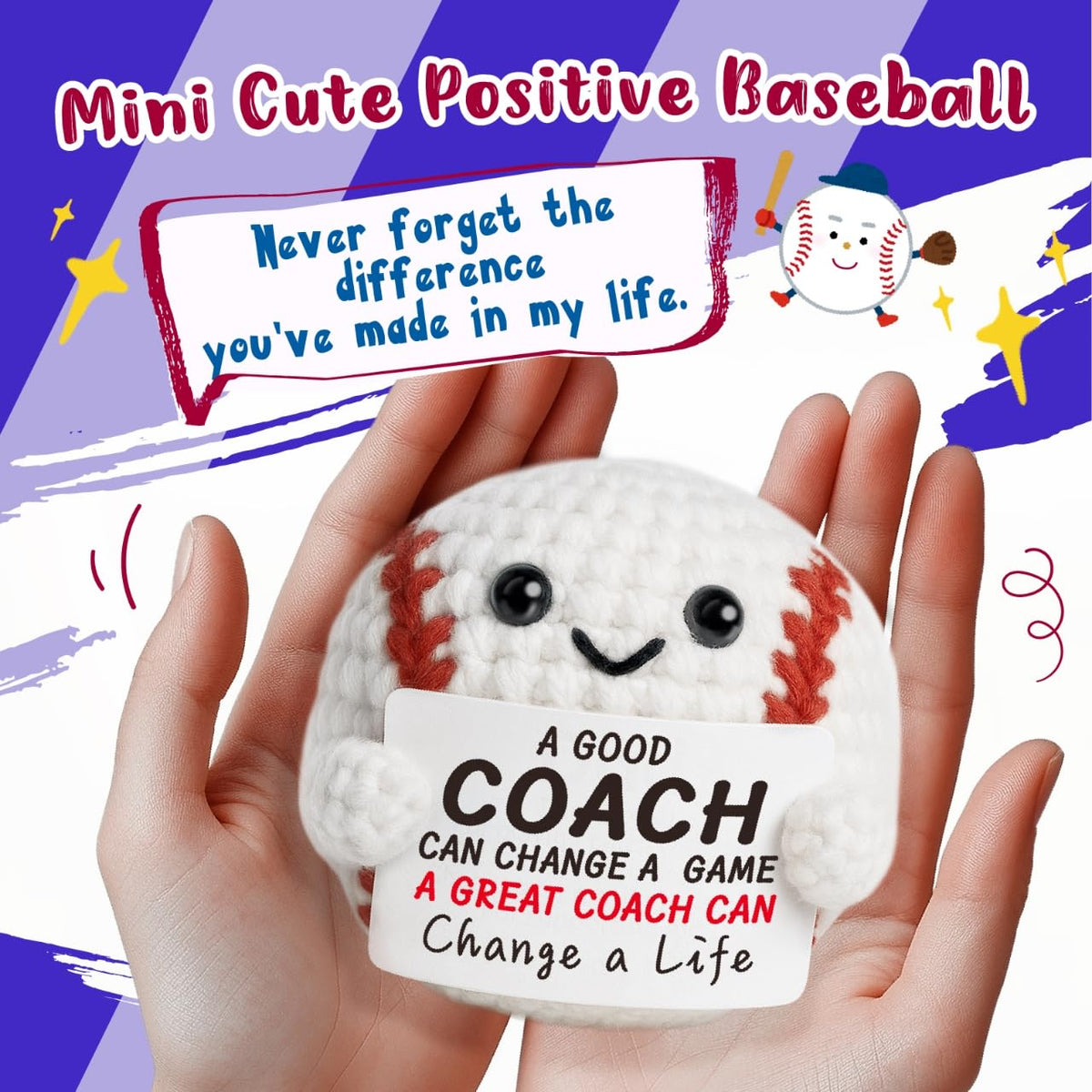 Baseball Gifts for Boys Son Birthday Christmas Positive Crochet Animals