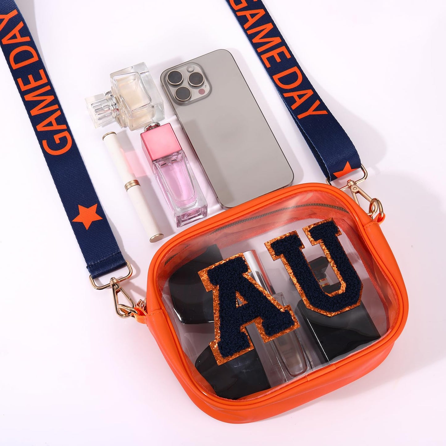 Game Day Clear Bag for Women Football Stadium Approved Clear Crossbody Purse Game Day Accessories Outfits