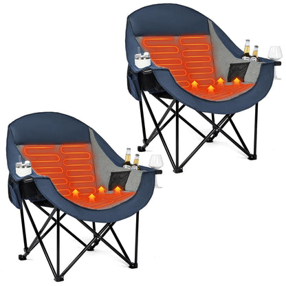 Oversized Camping Chairs for Adults - Heavy Duty Padded Outdoor Camp Chair
