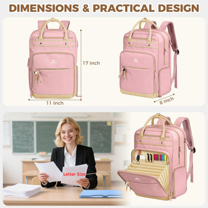 MATEIN Teacher Backpack with Lunch Compartment, 15.6 Inch Laptop Backpack | Detachable, with Organized Pocket, Commute Office College, Computer Backpacks for Men Women, Meal Prep Bag, Gift for Nurse