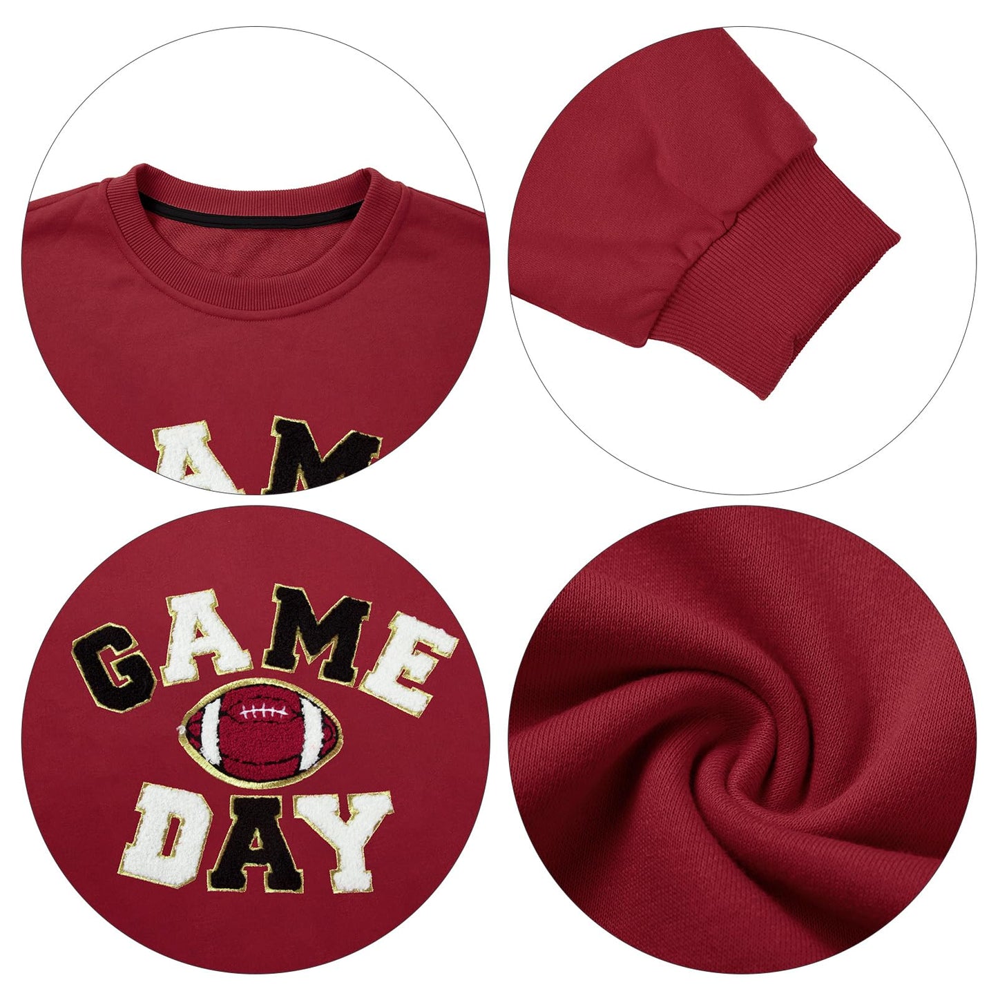 FLOYU Women Sunday Funday Sweatshirt Cute Football Graphic Pullover Game Day Weekend Tops Casual Football Season Shirt