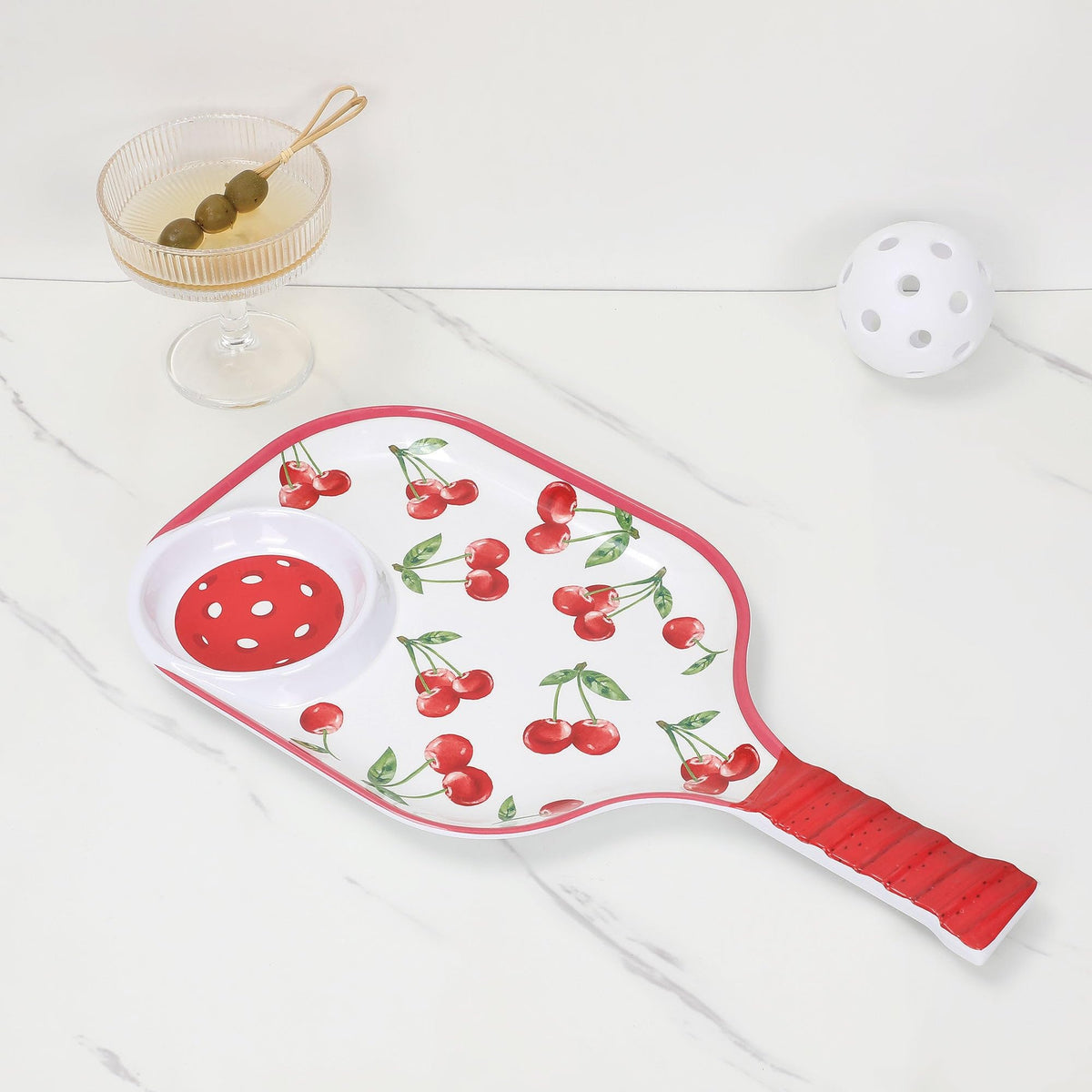 UPware Lovely Lemon Melamine Chip and Dip Snack Tray