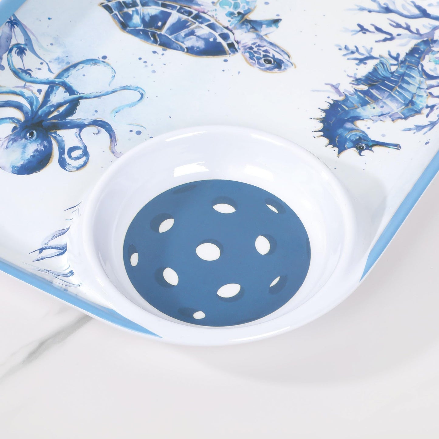 UPware Lovely Lemon Melamine Chip and Dip Snack Tray