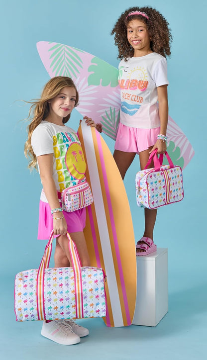 iscream 17" x 11" Duffle Bag with Sturdy Nylon Exterior for Sport and Travel with Adjustable Strap - Palm Paradise