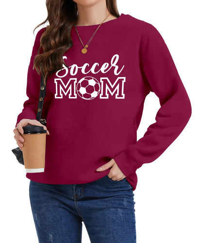 Womens Soccer Mom Sweatshirt Soccer Graphic Shirts Football Outfits