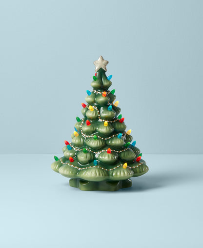 Lenox 893624 Treasured Traditions Holiday Red Bulbs Lit Tree, Christmas Decor